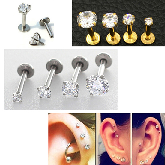 Mannen Vrouwen Strass Kraakbeen Tragus Bar Helix Bovenoor Oorbel Stud Sieraden_voghion.com