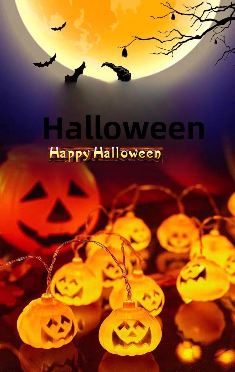 RYYD LED Halloween Pumpkin Ghost Festival Decorative String Lights Battery Remote Control USB Color Party Decoration Light_voghion.com