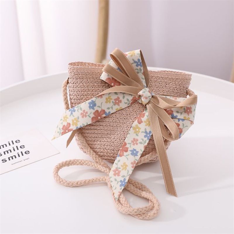 Cappelli di paglia da pescatore pieghevoli da spiaggia per bambini, protezione solare estiva da donna e set di borse_voghion.com