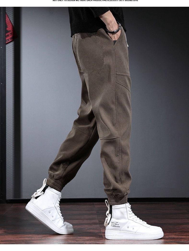 Herbst-Winter-Stil Herren Casual Fleece gefüttert Dicke Cord Sweatpants Stilvolle Jogger Lose Haremshose_voghion.com