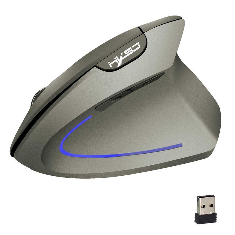 HXSJ Ergonomic Vertical Mouse With 2.4GHz Wireless, 2400DPI Adjustable, 6-Button Design, Comfort Fit For PC/Laptop_voghion.com