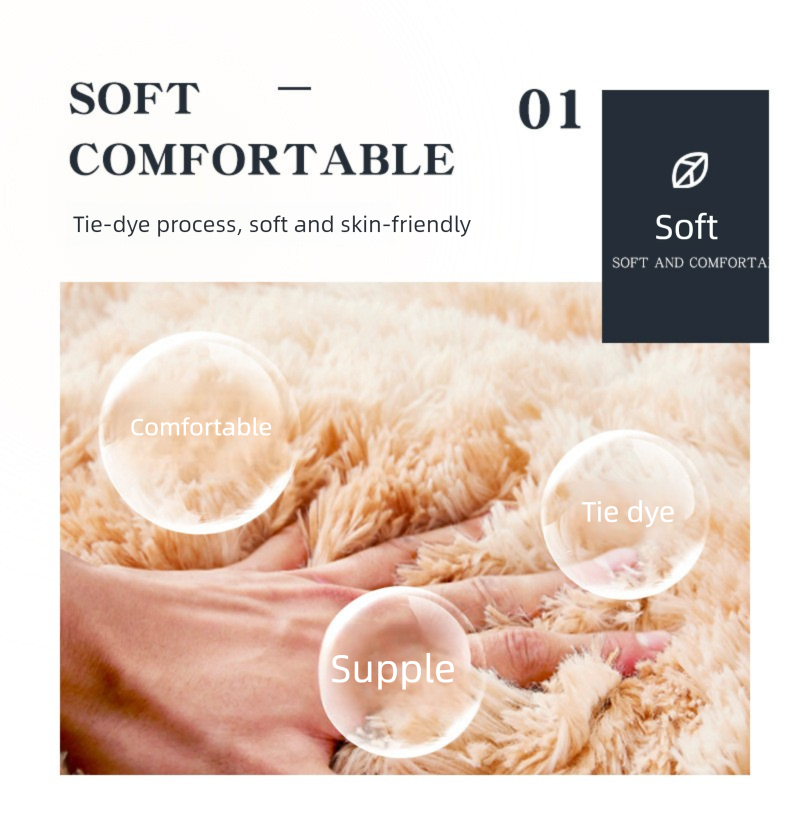 Tappeto lungo in peluche, tappetino da soggiorno spesso e delicato sulla pelle, tinta unita, e tappeto da camera da letto_voghion.com