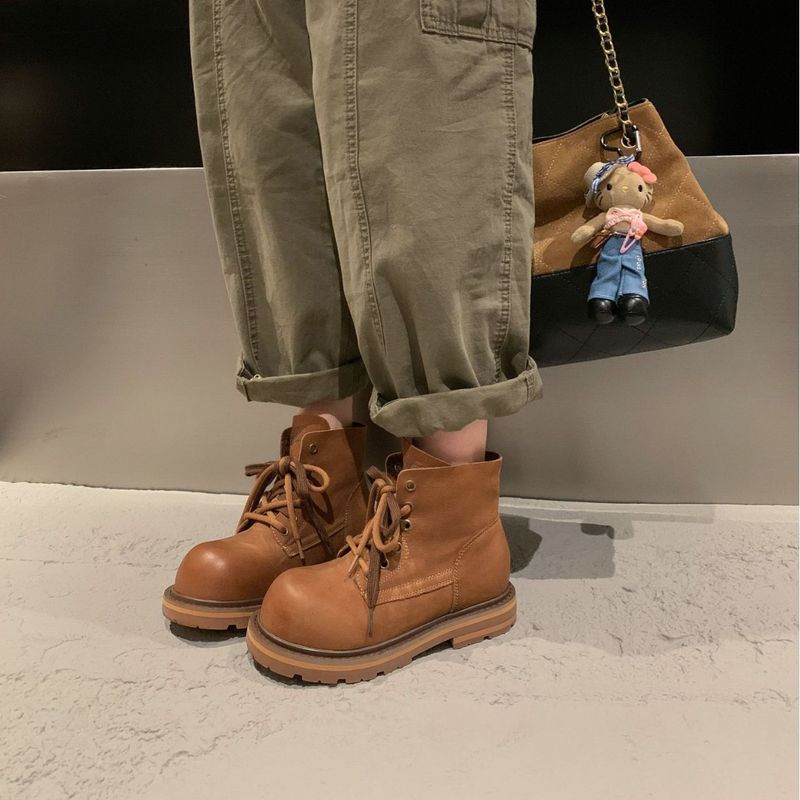 Full Cowhide High-Quality Martin For Women, New Autumn And Winter Leather Soft Sole Women's Short Boots, Work Boots_voghion.com