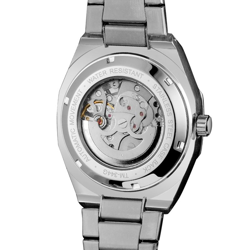 Montre mécanique automatique squelette tendance pour homme avec fonction heure universelle, boîtier en acier inoxydable de 41 mm, verre minéral, bracelet en alliage_voghion.com