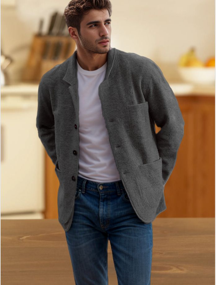 Spring and Autumn Men's Youth Solid Color Trendy Jacket, Outcoat, Casual Coat_voghion.com