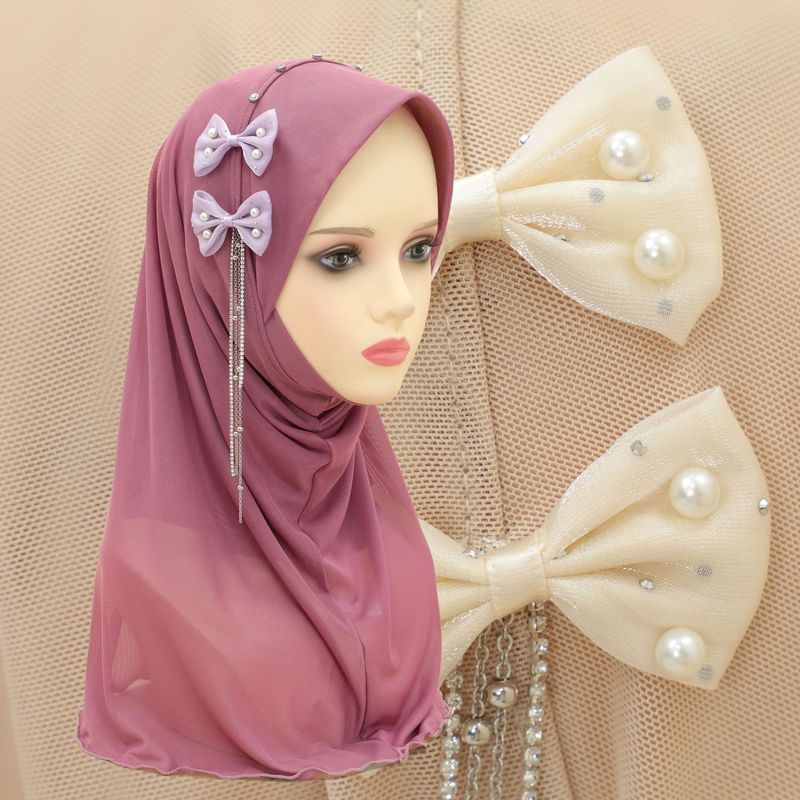 Dame hijab hotselgende ensfarget sløyfe dusk netting myk brem dame chiffon hodeskjerf skjerf_voghion.com