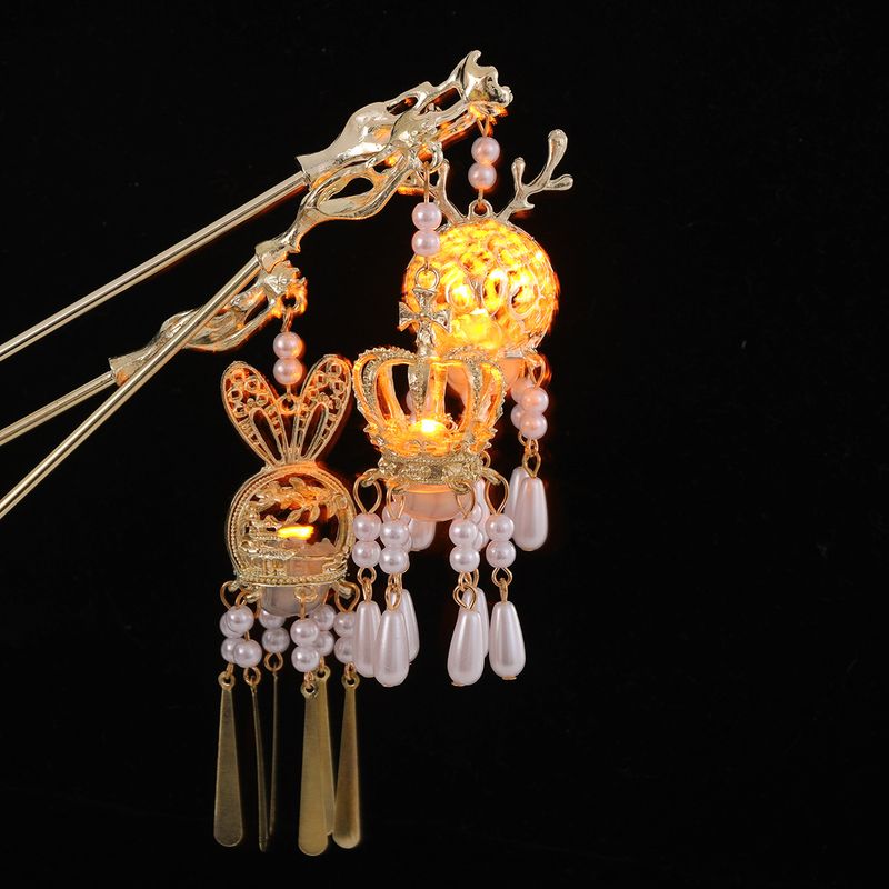 Lanterna da palazzo con nappa, forcina luminosa di alta qualità, ornamento per capelli Hanfu in stile antico da donna, nuovo accessorio versatile_voghion.com