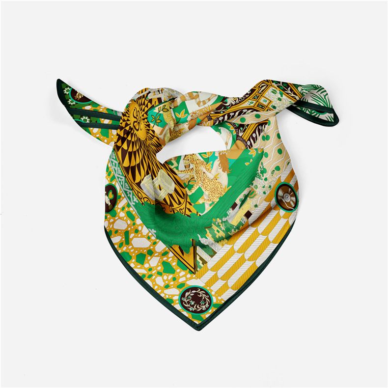 New Convenient Headband Simulation Warm Silk 53cm Printed Small Square Scarf_voghion.com