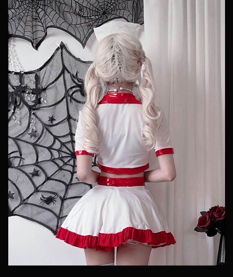 Déguisement d'infirmière sexy pour adultes - Tenue de jeu de rôle d'Halloween avec bandeau, robe et accessoires - Grande taille disponible_voghion.com