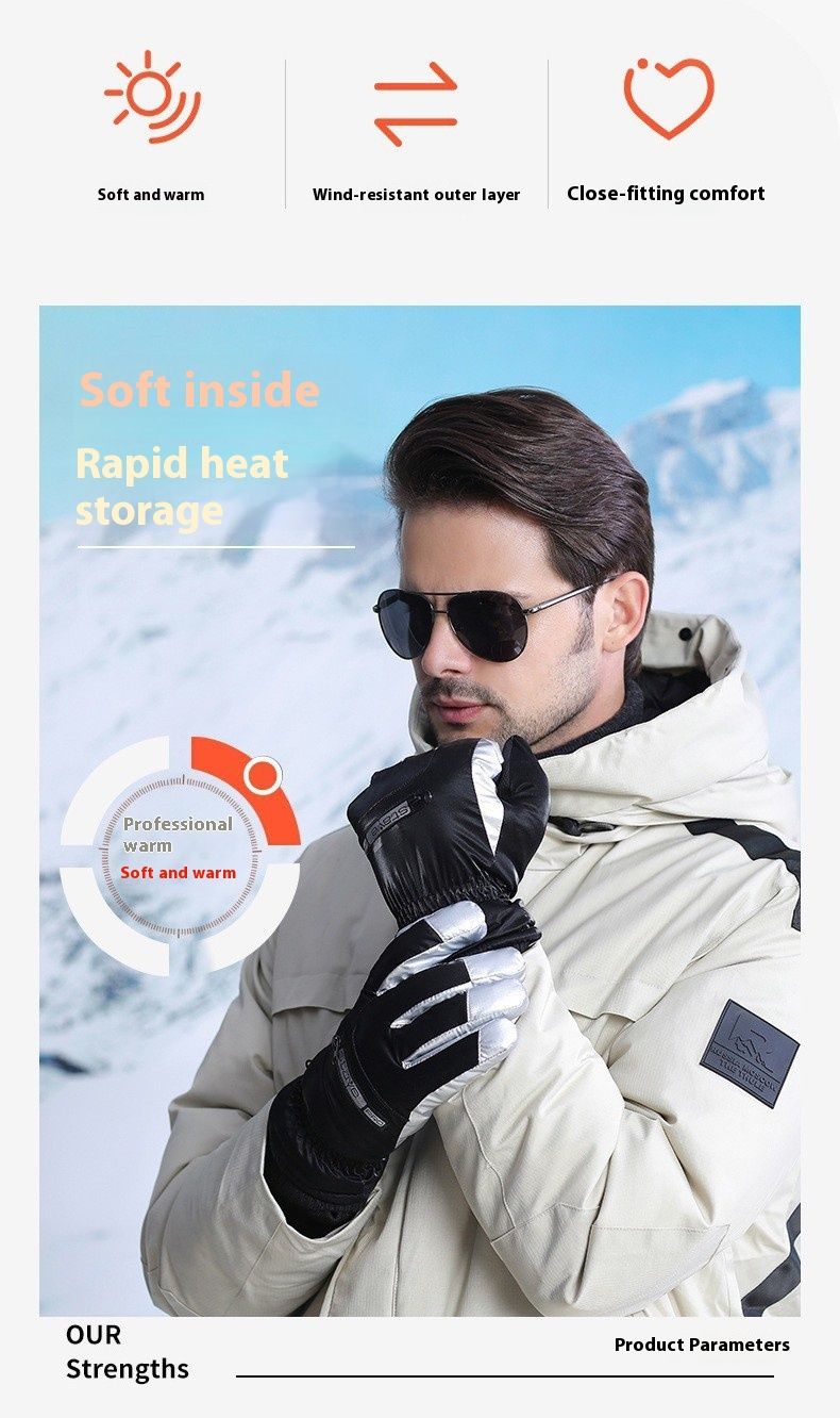 Gants de ski pour femmes, gants chauds d'extérieur, gants en coton à doigts fendus automne et hiver avec veet_voghion.com