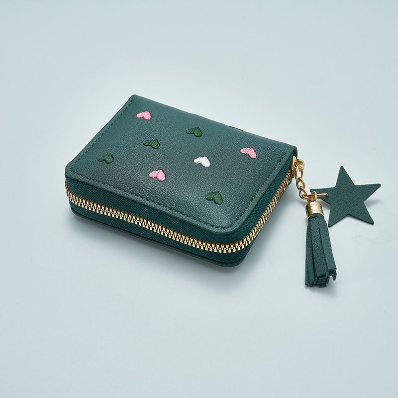 New pu leather wallet women's short Korean cute style women's coin purse one fold multi-functional wallet wholesale_voghion.com