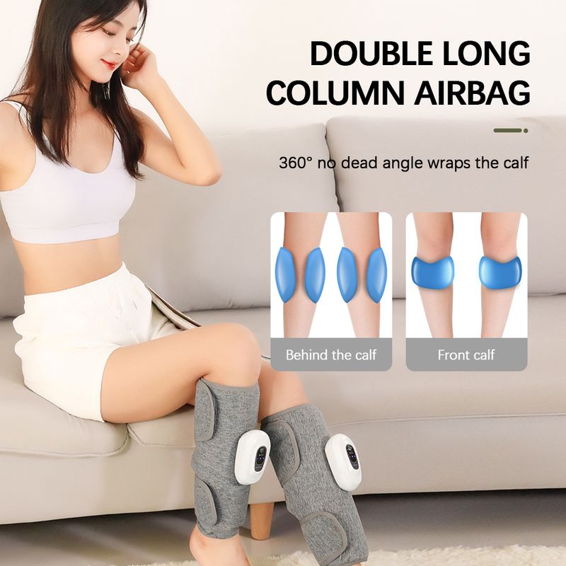 Massaggiatore elettrico wireless a compressione per gambe con vibrazione a 3 modalità, massaggio a pressione d'aria per i piedi_voghion.com