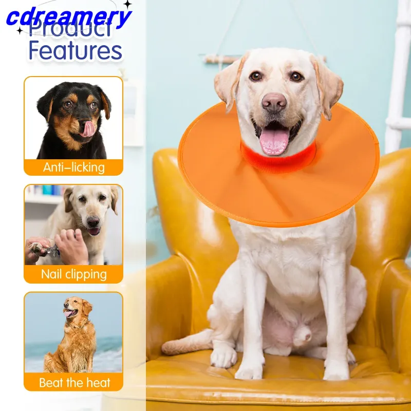 Collare di recupero per cani, collare chirurgico anti-morso e anti-leccamento per ferite chirurgiche, regolabile e traspirante, accessorio per cani_voghion.com
