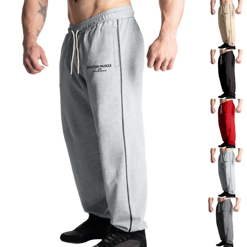 Spring/Summer American Style New Sports With Patchwork Straight Leg Printed Drawstring Men's Casual Pants_voghion.com
