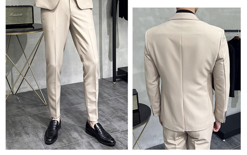 Set completo da uomo nuovo primavera 2023 versione coreana slim fit abito casual da lavoro Pi Shuai in stile britannico di alta qualità_voghion.com