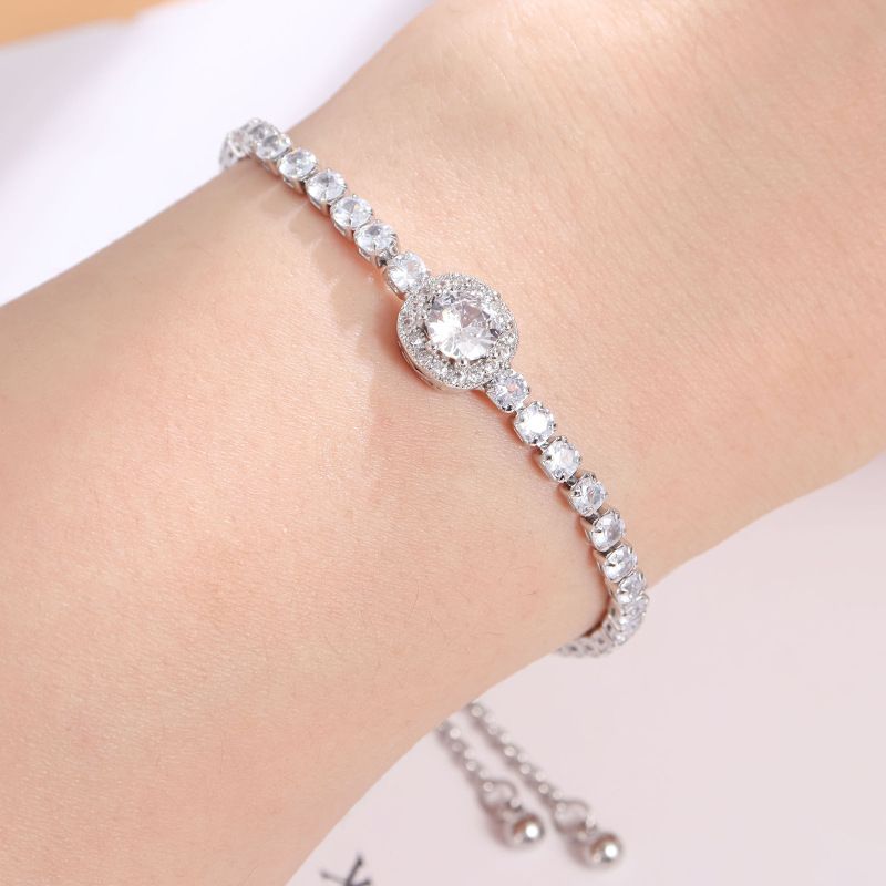 Rose Gold Heart Zircon Rannekoru Yksinkertainen metalliseos Diamond Ladies Rannekoru_voghion.com