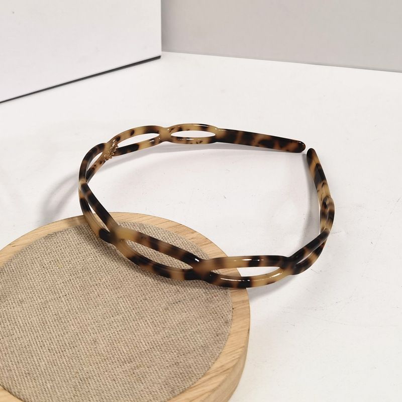 Korean Acetate Leopard Print Hairband With Teeth Anti-Slip Thin Headband Hair Clip For Women French Style Versatile_voghion.com