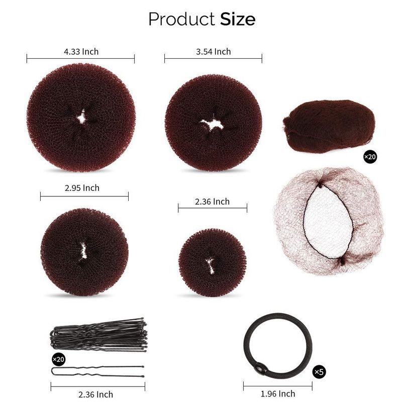 Set di strumenti per intrecciare i capelli con chignon, accessori per capelli, strumenti per intrecciare i capelli a forma di bocciolo di ciambella_voghion.com