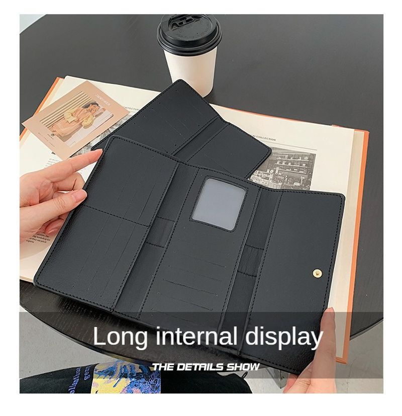 Women's 2024 New Leopard Print Internet Celebrity Fashion Large Capacity Coin Purse Folding Multi-Card Slot Long Wallet_voghion.com