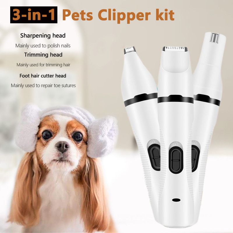 Tagliacapelli elettrico multifunzionale per cani e gatti, tagliaunghie e smerigliatrice USB_voghion.com