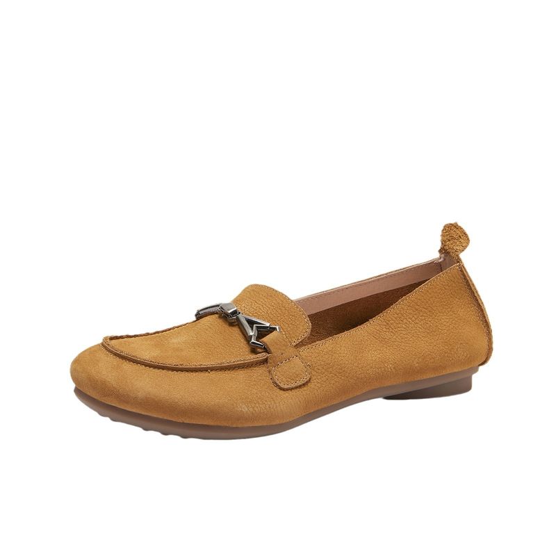 Genuine Leather 2025 Spring Summer New Sole Soft Surface Loafers Slip-On Single Breathable Non-Slip Commuter Women's_voghion.com