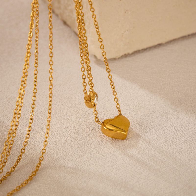 Collana da donna in acciaio inossidabile con design di nicchia, catena a doppia clavicola in acciaio al titanio e gioielli alla moda_voghion.com