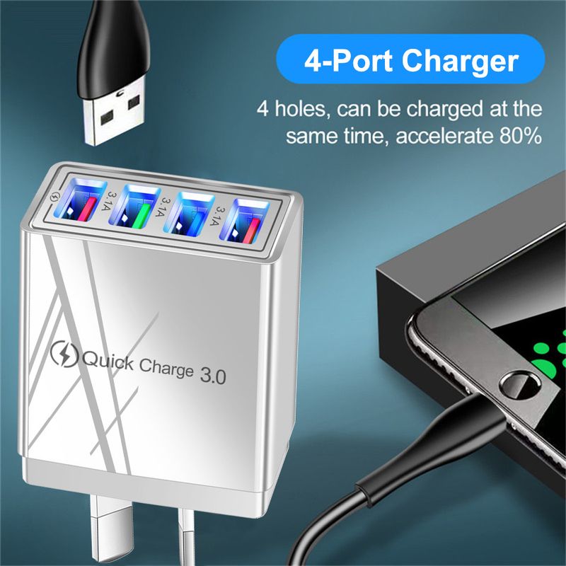 Φορτιστής κινητού τηλεφώνου Music Festival AU 4USB 3.1A Κεφαλή φόρτισης πολλαπλών θυρών Βρετανικό, Αυστραλιανό, Κορεατικό, Ινδικό Πρότυπο_voghion.com