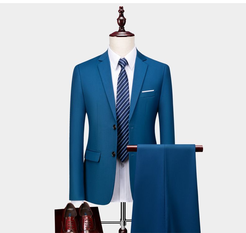 Men's business casual men's fashion host, wedding groomsman suit, two-piece set_voghion.com