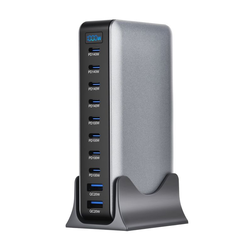 1000Gan Desktop 10-Ports USB Typ C PD3.1 Ladegerät Schnellladung für iPhone 17 16 Samsung S24 Xiaomi Laptop_voghion.com