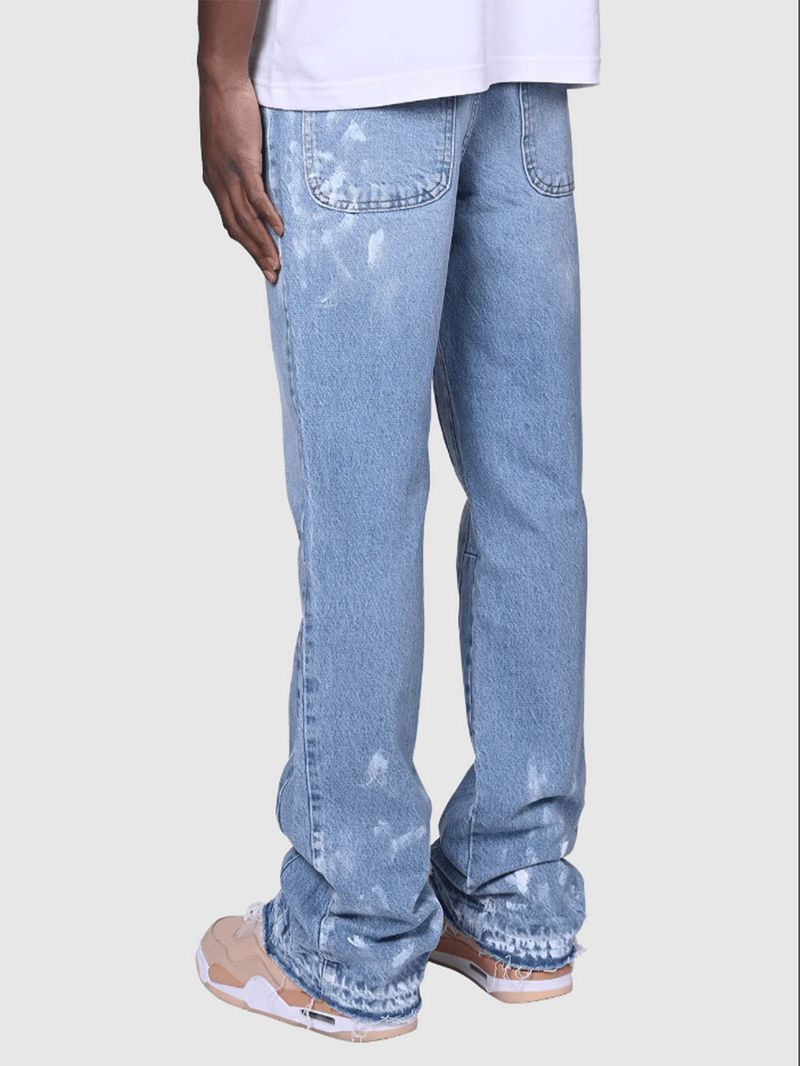 Jeans da uomo classici elasticizzati a gamba dritta, comodi e con elastico in vita, per abbigliamento casual_voghion.com