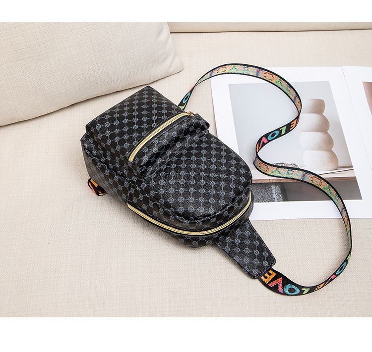 Borsa a tracolla da donna con stampa a lettere e nastro, borsa a tracolla casual_voghion.com