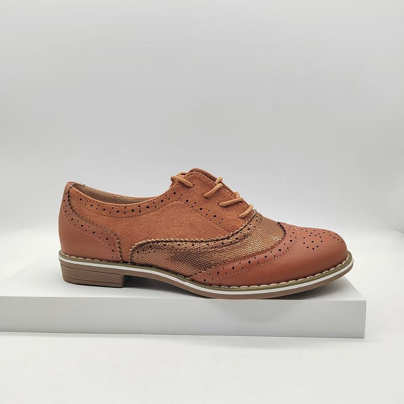 Damenschuhe Damen Schnürschuhe Formelle Schuhe Neuer Stil Lässige Büro Handgemachte Brogue Party Lederschuhe_voghion.com