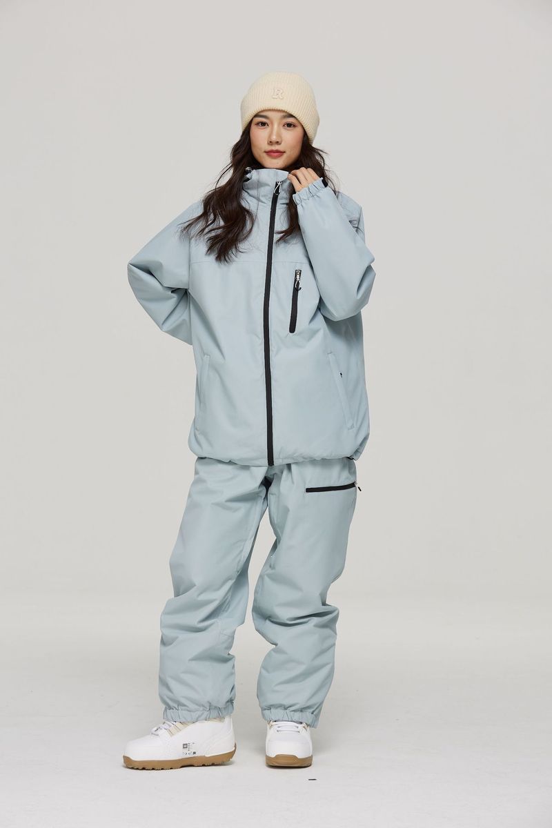 001 Set For Snowboarding Skiing, Thickened And Warm Two-Piece Outdoor Mountaineering Ski Suit_voghion.com