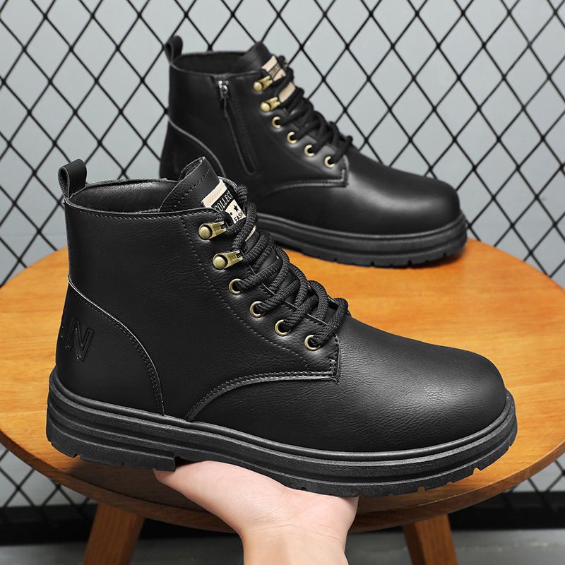 Nouvelles bottes courtes de travail britanniques polyvalentes rétro pour hommes, tendance décontractée d'automne et d'hiver, bottes Martin_voghion.com