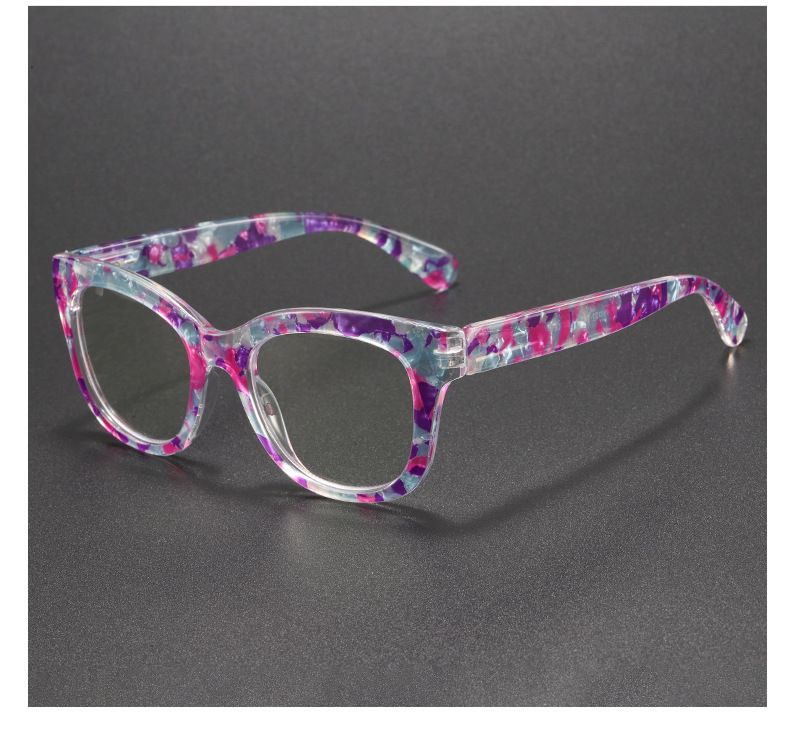 Neue trendige Lesebrille mit Persönlichkeitsdruck für ältere Menschen mit unregelmäßigem Polygon-Design und Anti-Blaulicht-Effekt 9007_voghion.com