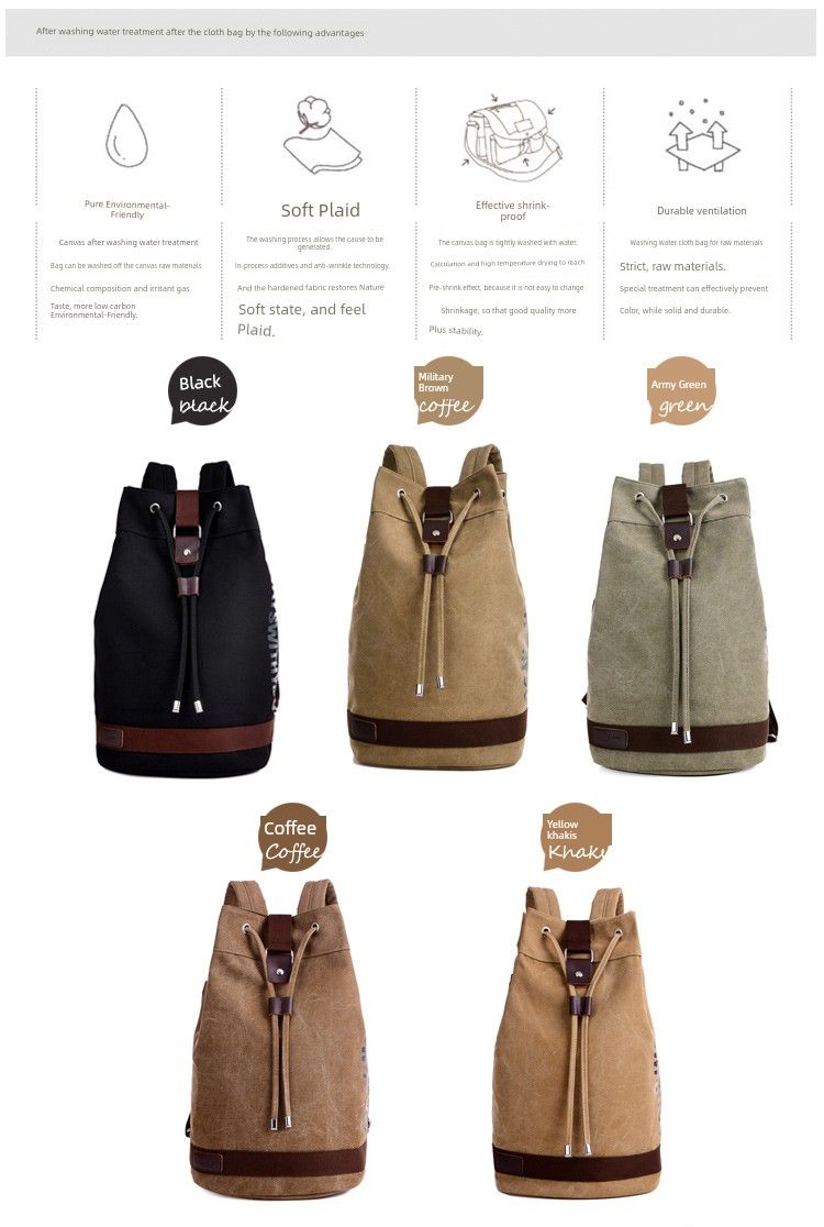 Leinwand Männer Rucksack Casual Minimalist Outdoor Fiess Rees Liicht a Grouss Kapazitéit Studenten Schoultasch Moud_voghion.com