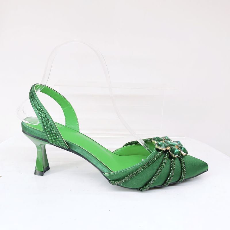 Pointed High Heels Women's Shoes With Stiletto Heels And Rhinestones, Wedding Party Sandals And Bag_voghion.com