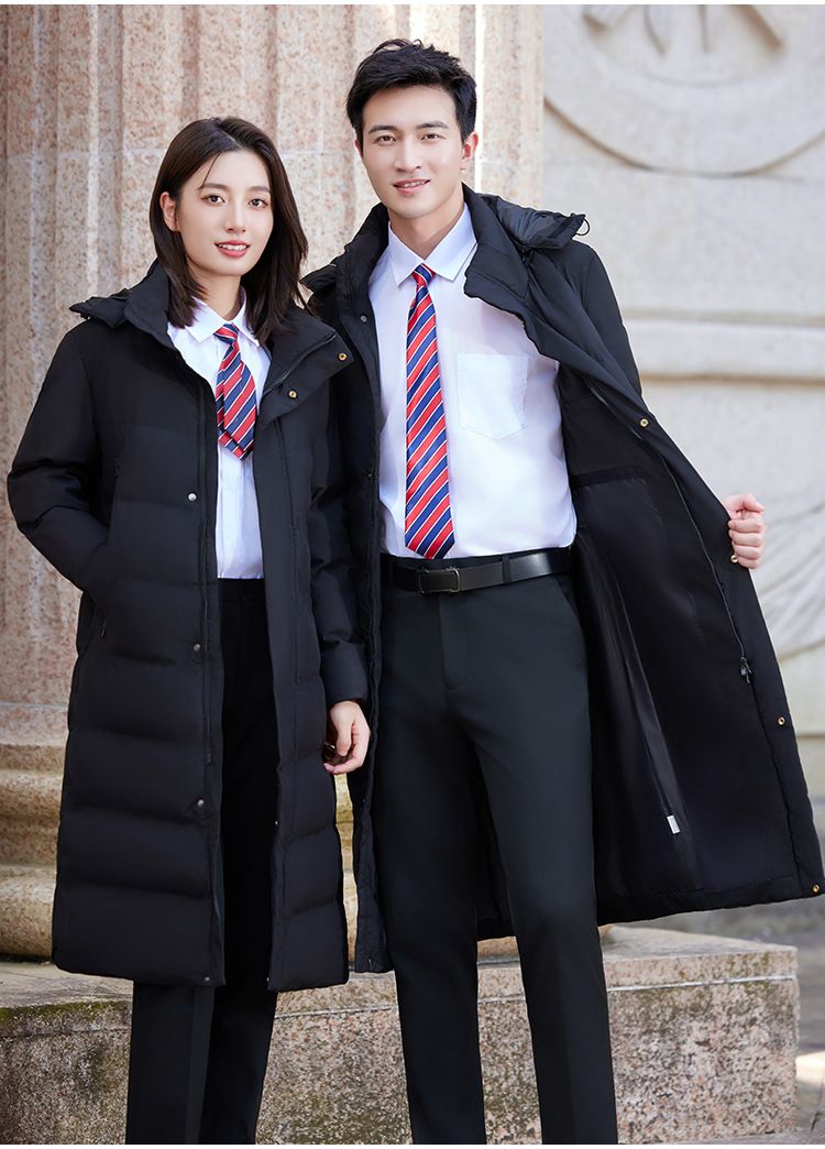 "Knee-Length Professional Cotton Coat – Unisex Winter Workwear For Property & Hospitality Staff"_voghion.com