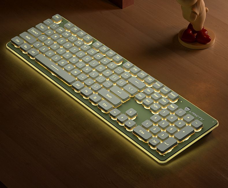 Langtu L1 Mechanical Feel Silent Wireless Desktop Laptop Gaming Office Backlit Wired Keyboard_voghion.com