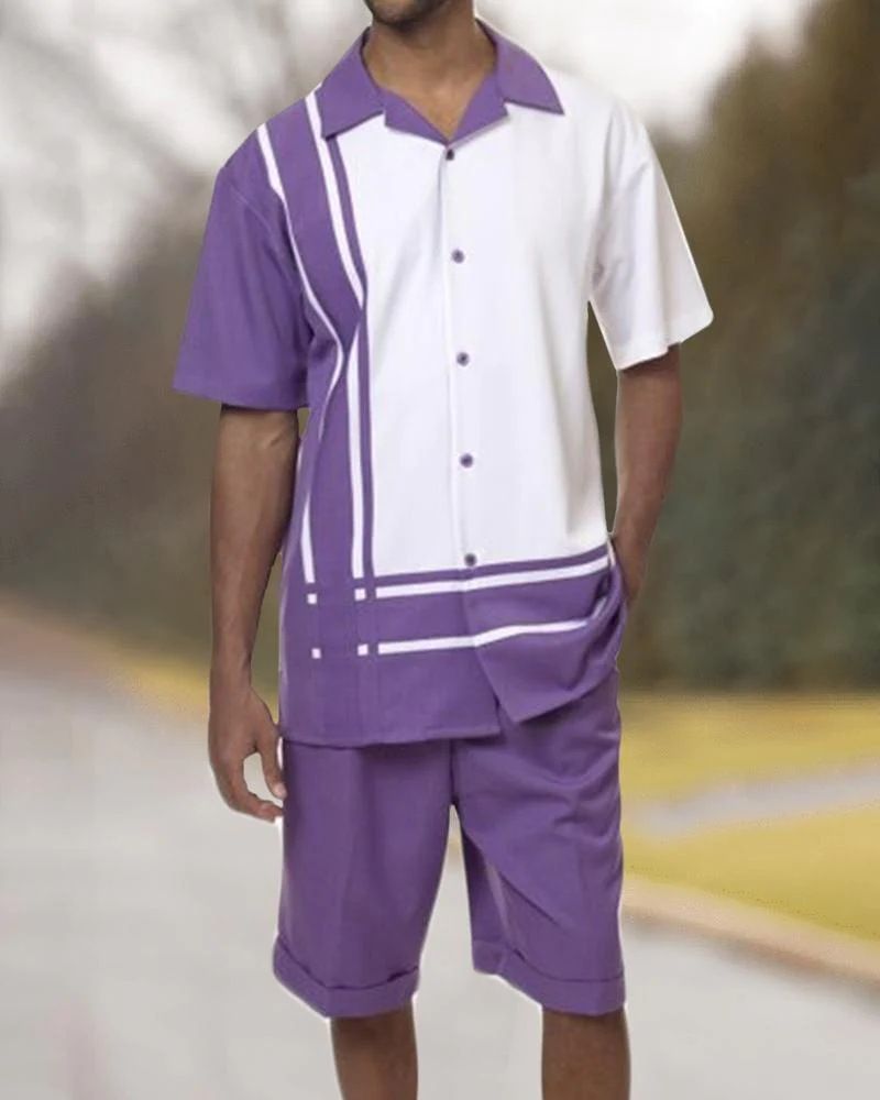 Herrenbekleidung Herren Hawaiihemd Code 3D-gedruckte Shorts Hemd Anzug Sommer_voghion.com