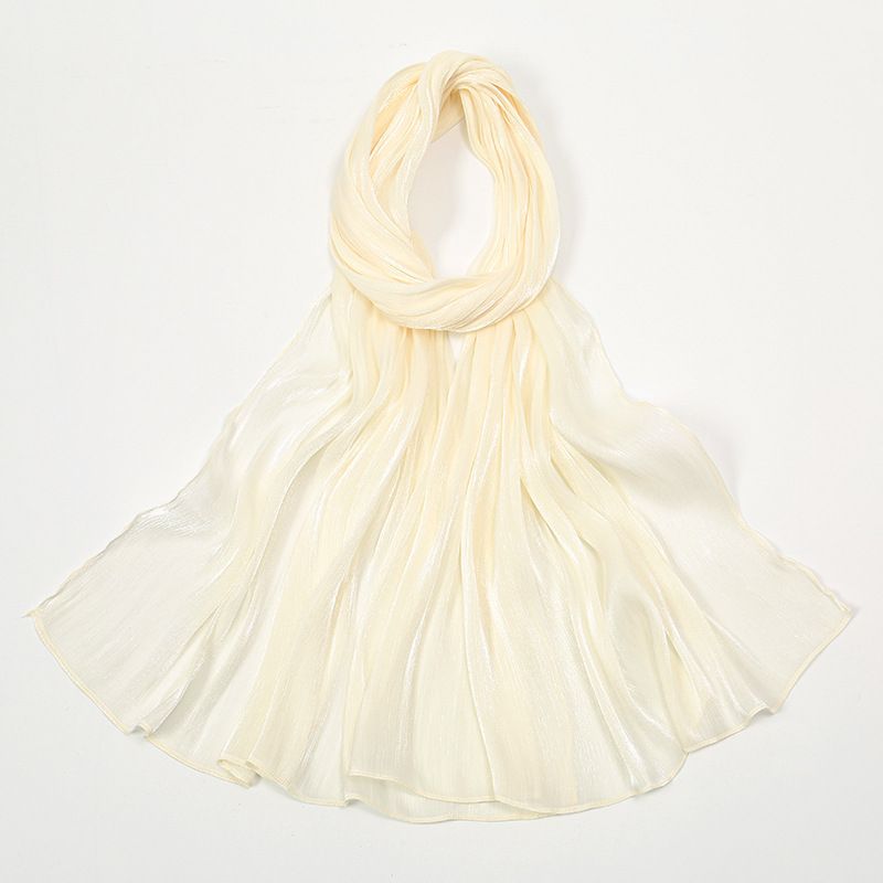 Neie Cool A Atmungsaktiv Hell Seid Chiffon Isla Falten Laang Schal Einfarweg Einfach Malay Ionesian Damen_voghion.com
