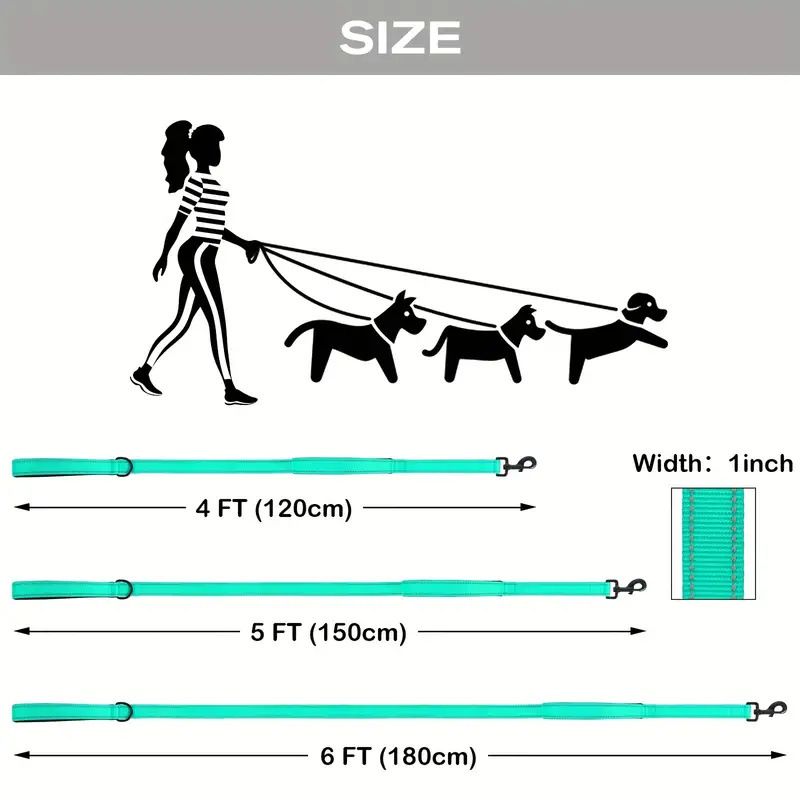 New Pet Supplies Walking Leash Large And Medium-sized Chain Double Handle Reflective Explosion-proof Punching Dog Rope_voghion.com