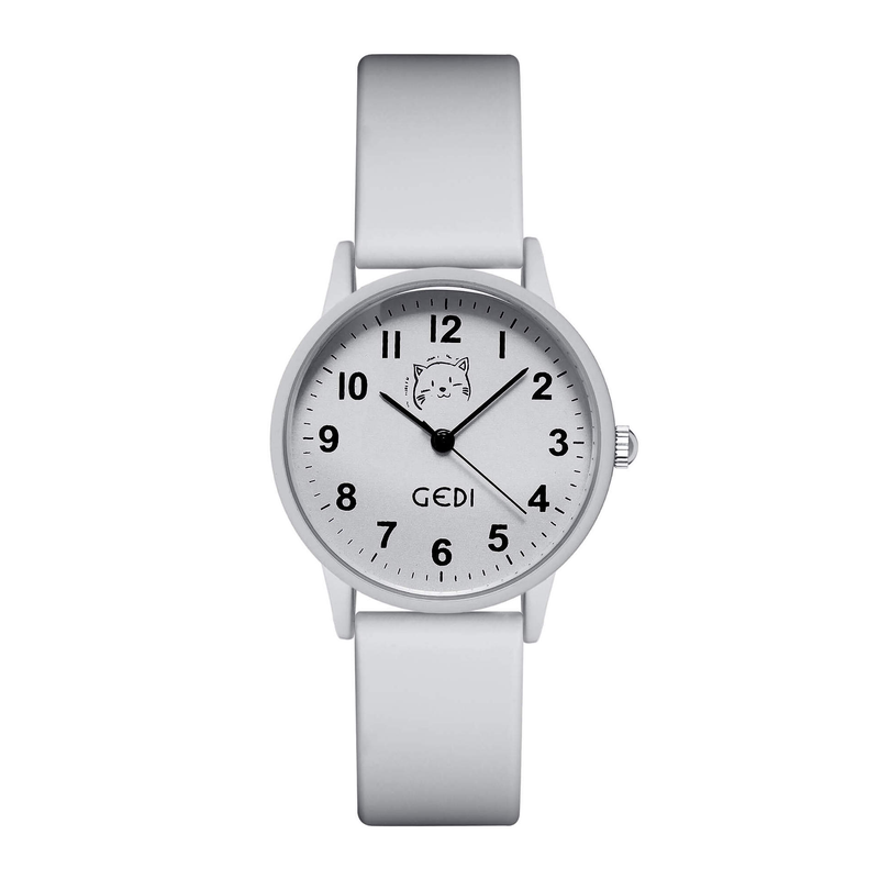 Orologio da donna impermeabile al quarzo con quadrante rotondo in silicone color caramella Goldie per studenti, piccolo stile cartoon_voghion.com