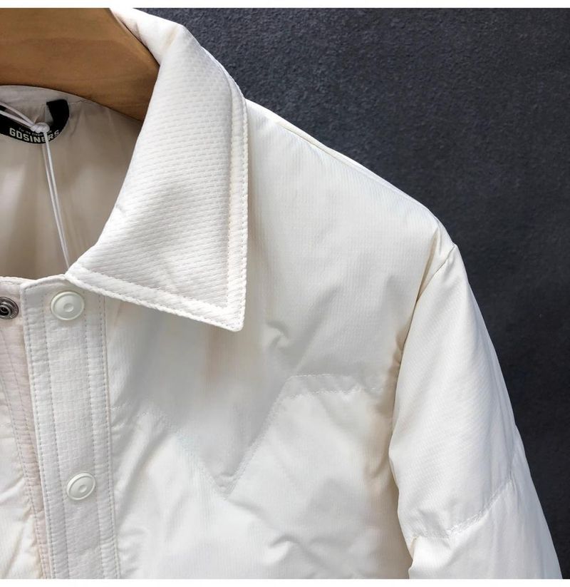 Men's Lightweight Winter Puffer Jacket With Notched Lapel, Stylish Short Coat, Thickened Insulation For Extreme Cold (-50°C), Black/White/Coffee_voghion.com