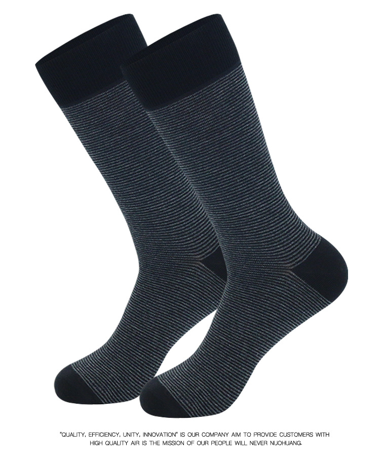 Men's Stockings Large Striped Solid Color Business Trend Autumn and Winter Men's Stockings_voghion.com