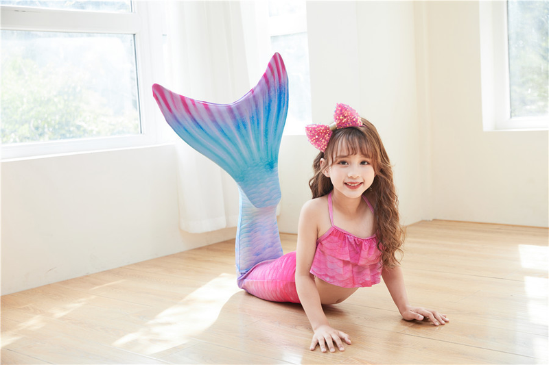 Vêtements de bébéEnfants sirène maillot de bain performance maillot de bain trois pièces queue de poisson grandes et petites filles princesse jupe bikini costume_voghion.com