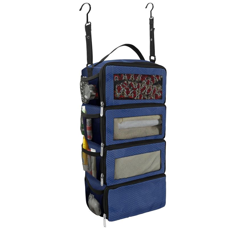 Faltbarer Reise-Organizer zum Aufhängen – Tragbare Gepäckaufbewahrungstaschen für Koffer (6er-Pack wasserfeste transparente Taschen, Schwarz/Grau)_voghion.com