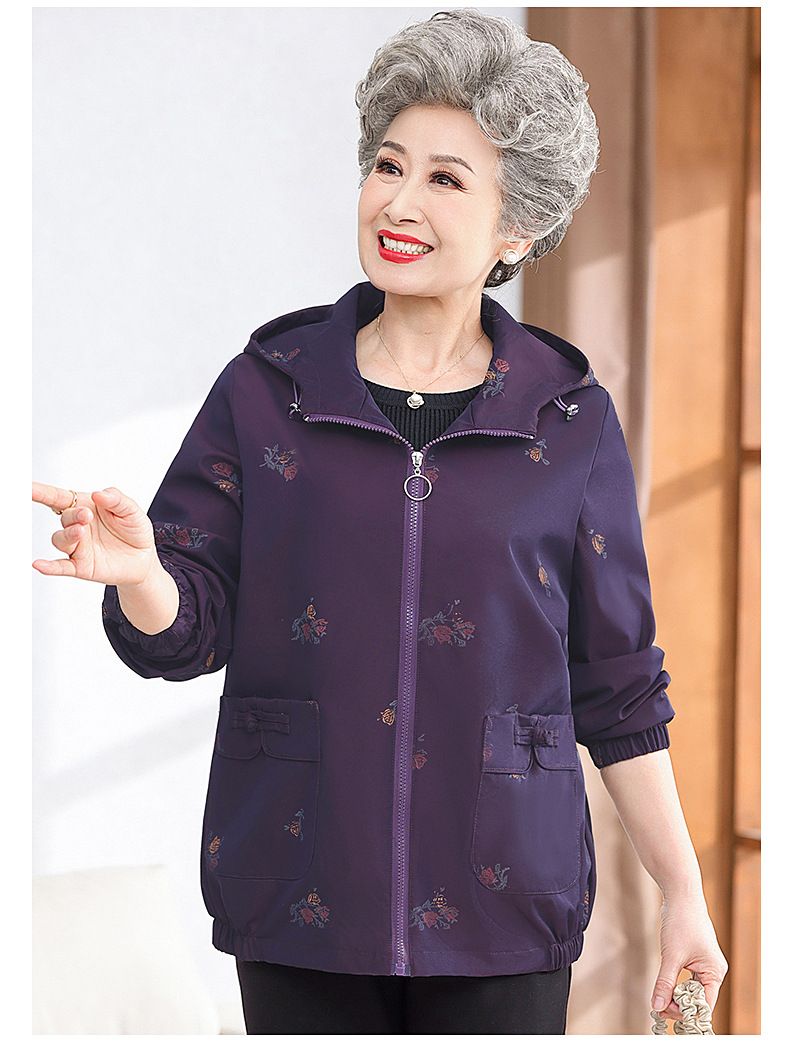 Dames oma lente trenchcoat Grote maat oude dame nieuwe middelbare leeftijd en ouderen lente en herfst vrouwelijke moeder geschikte kleding voor ouderen_voghion.com
