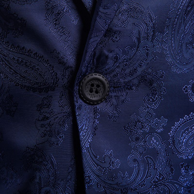 Anzug Court Style Dunkles Muster Design Mode Single Button Slim Fit Herren Blazer_voghion.com