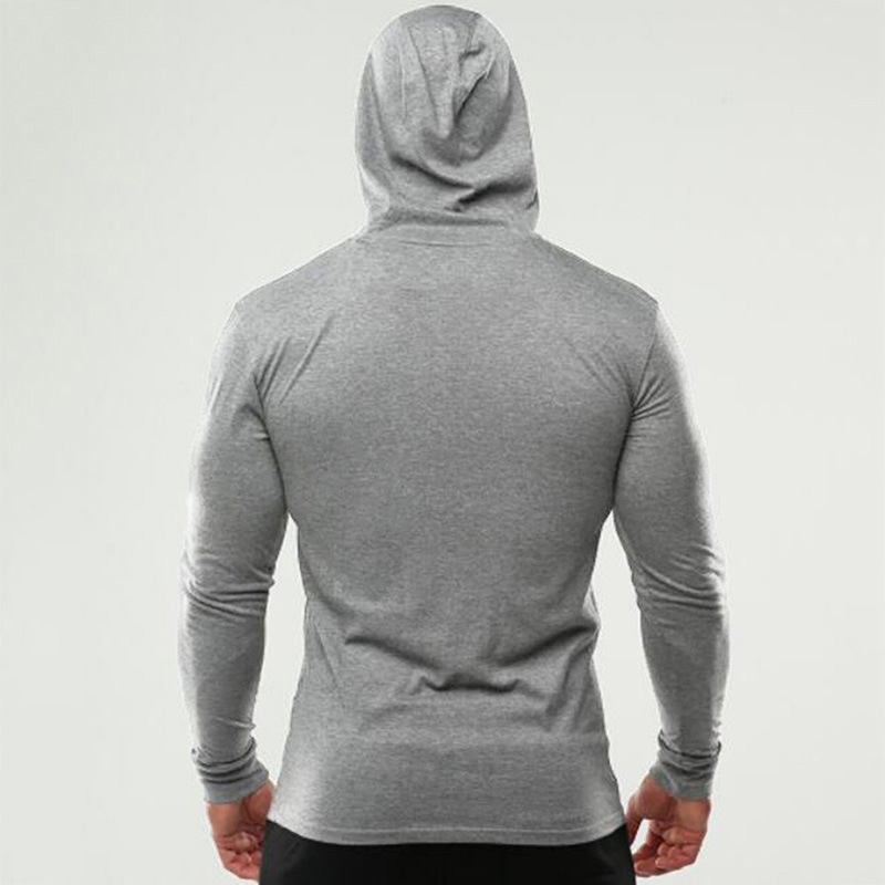 Men's hoodie slim-fit running long sleeve jacket warm base top_voghion.com